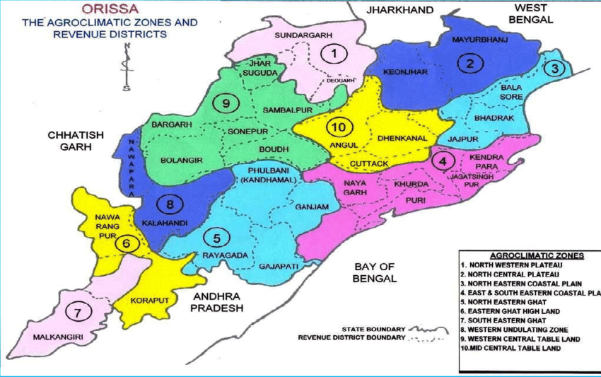 Odisha agricultural map